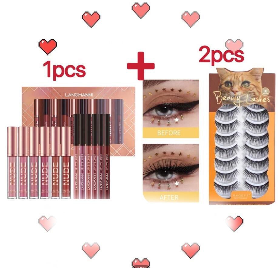 Wasserfest Langanhaltend 6 Matte Lipgloss 6 Lipliner 12-teiliges Set