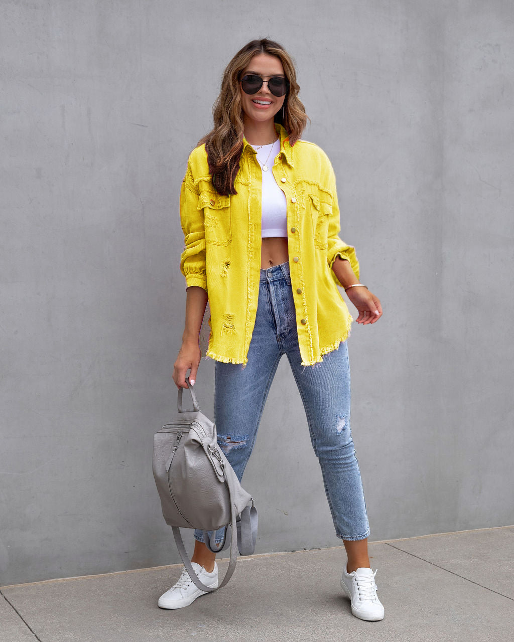 Modische Zerrissene Hemdjacke