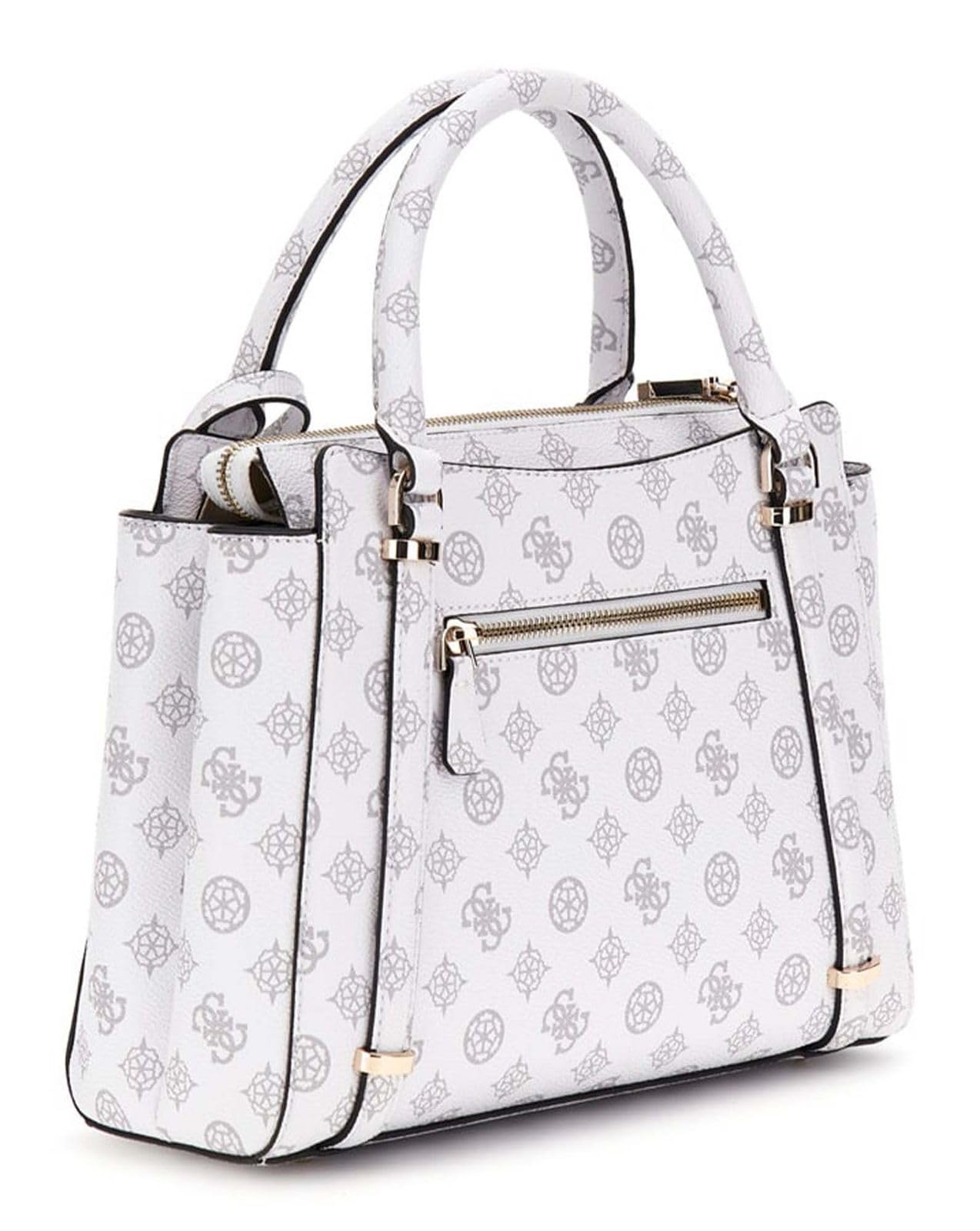 GUESS Damen Eco Erica 2 Compartment Satchel White Logo