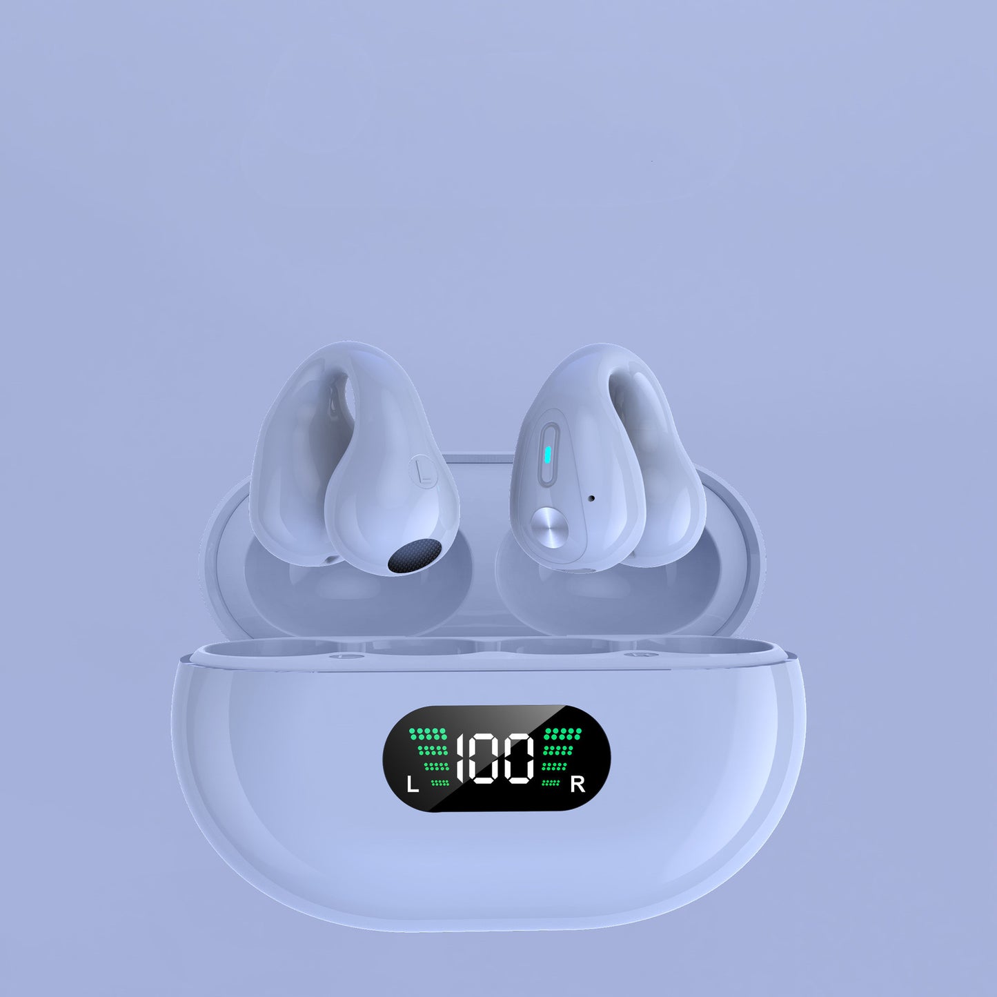 Knochenleitungskopfhörer, TWS-Ohrhörer mit Ohrclip, Bluetooth 5.3, Touch-Bedienung, kabelloser In-Ear-Kopfhörer mit Bass und HiFi-Sound, Sport-Headset