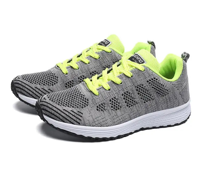 Damen Freizeitschuhe Mode Atmungsaktive Walking Mesh Flats Sneaker Damen 2021 Gym Vulkanisierte Schuhe Weiß Damen Fußbekleidung