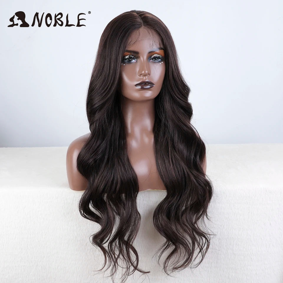 Noble synthetic hair wig for women lace front body wavy
