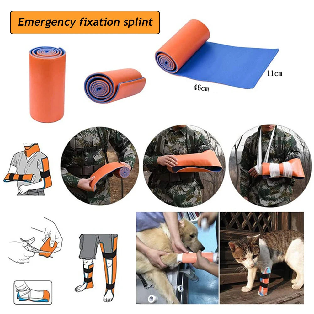 Erste-Hilfe-Universalschiene aus Aluminium auf Rolle, medizinisches Polymer zur Fixierung von Knochen, Notfallset, Outdoor, Reisen