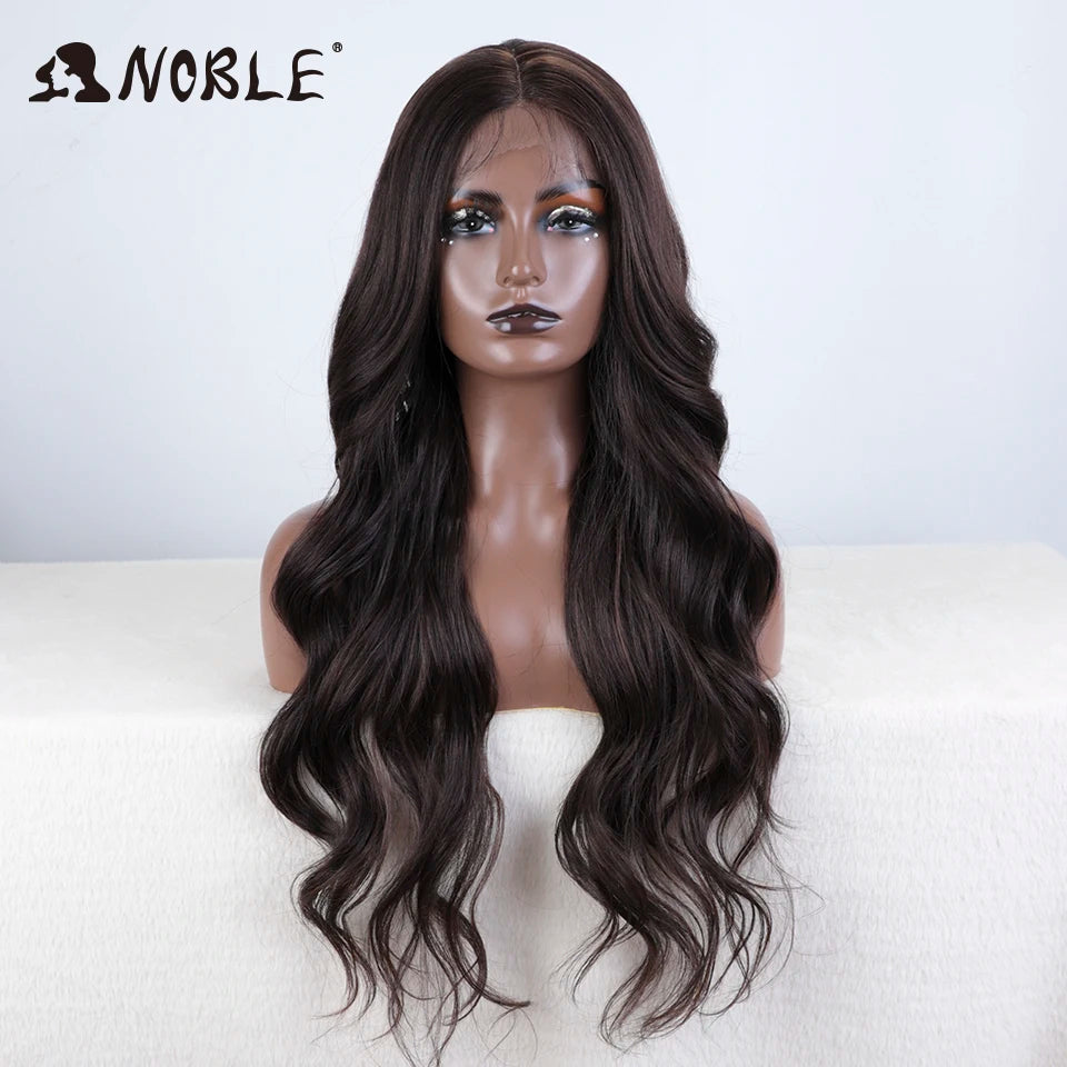 Noble synthetic hair wig for women lace front body wavy