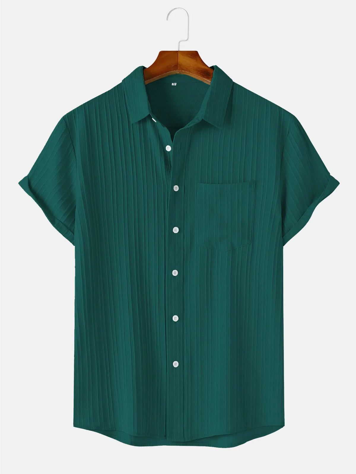 Men's Comfortable Shirt Summer Beach Men's Shirt Men's Short Sleeve Shirts Solid Color Casual Short Sleeve Shirt
