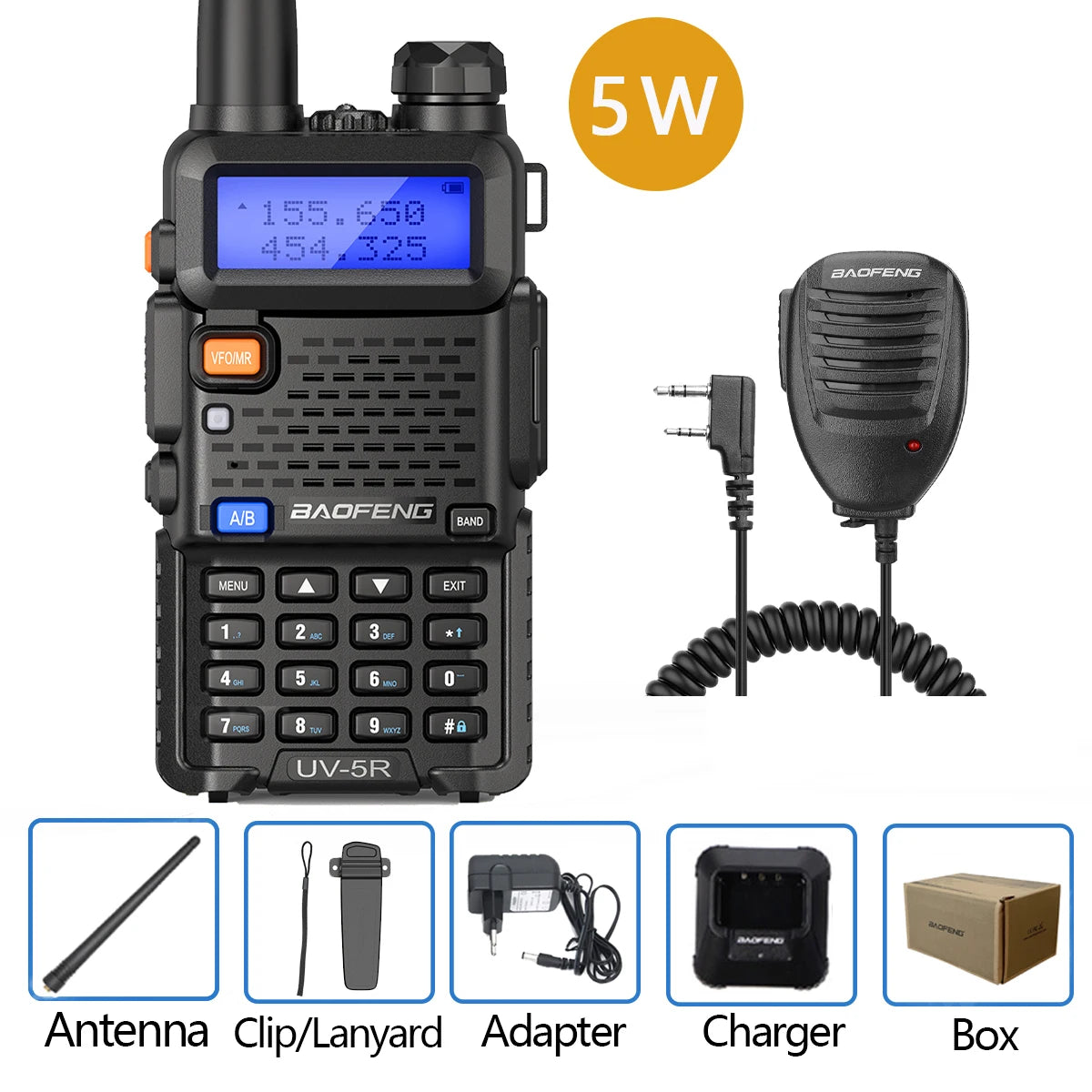 Baofeng Walkie Talkie UV 5R 5W 8W Dual Band Ham Zwei-Wege-Funkgerät Vhf Uhf FM Radio Handheld Transceiver Jagd 16KM