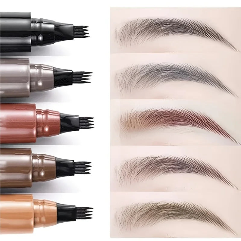 4-Zinken Microblading Augenbrauenstift wasserfester Augenbrauenstift natürliches lang anhaltendes Augenbrauen-Make-up in fünf Farben