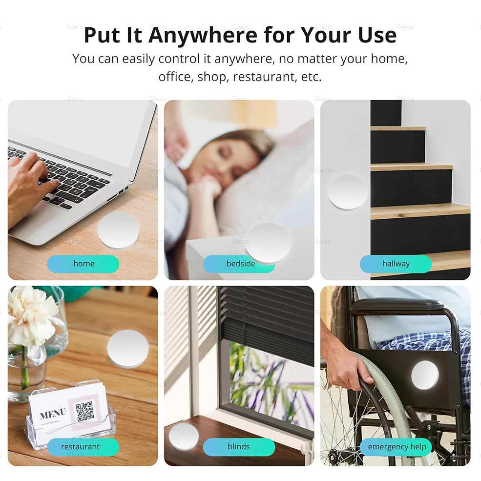 Tuya ZigBee Button Scene Switch Smart Home Automation Battery Powered Intelligent Linkage Works with Smart Life Zigbee Devices