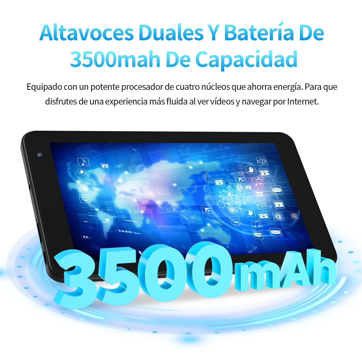PRITOM 7 Zoll Tablet PC 32 GB Android 11 mit Quad-Core-Prozessor HD-IPS-Display Dual-Kamera WiFi mit PU-Schutzhülle