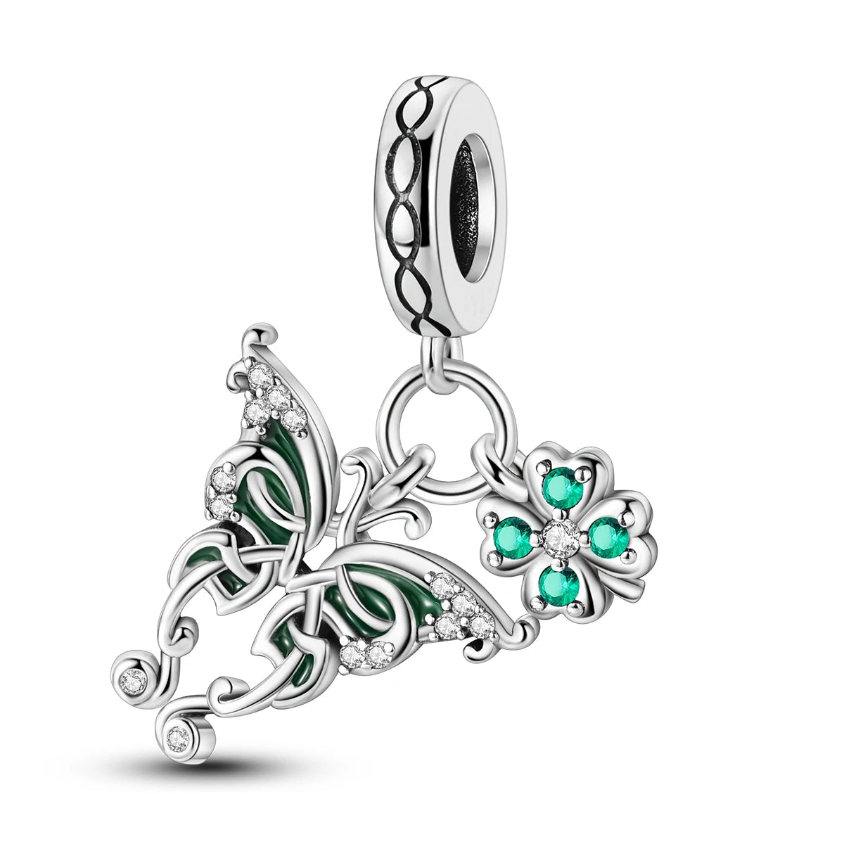 925 Sterling Silber Plattierung Bunt Schmetterling Insekt Tier Charms Perlen Funkelnder Zirkon Passend für Qikaola 925 Original Armbänder DIY Schmuck