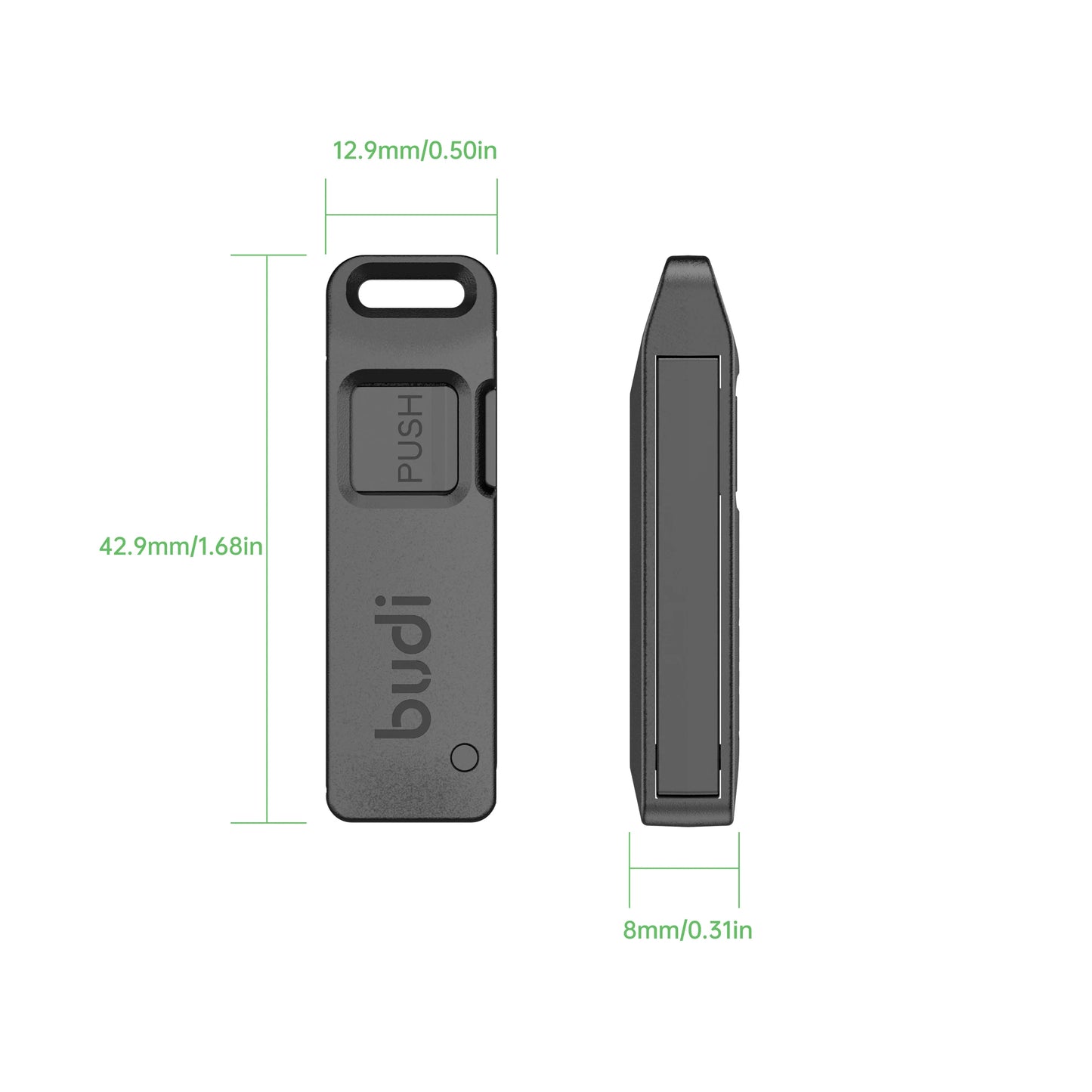 BUDI Anti-Lost SIM-Karten-Auswurfstift-Aufbewahrungsbox Universal Handy Stahl-Auswurfstift SIM TF-Kartenfach Öffner Schlüsselanhänger