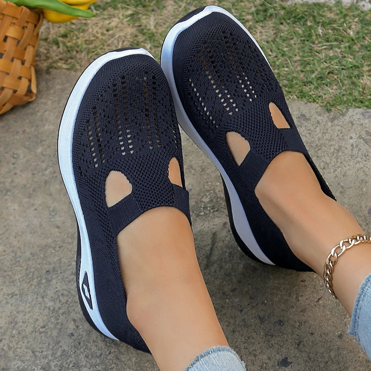 Damensommerschuhe - Freizeit-Sneaker, schlicht, für vier Jahreszeiten geeignet, leichte flache Damenschuhe, einfarbig, Ausverkauf mit kostenlosem Versand