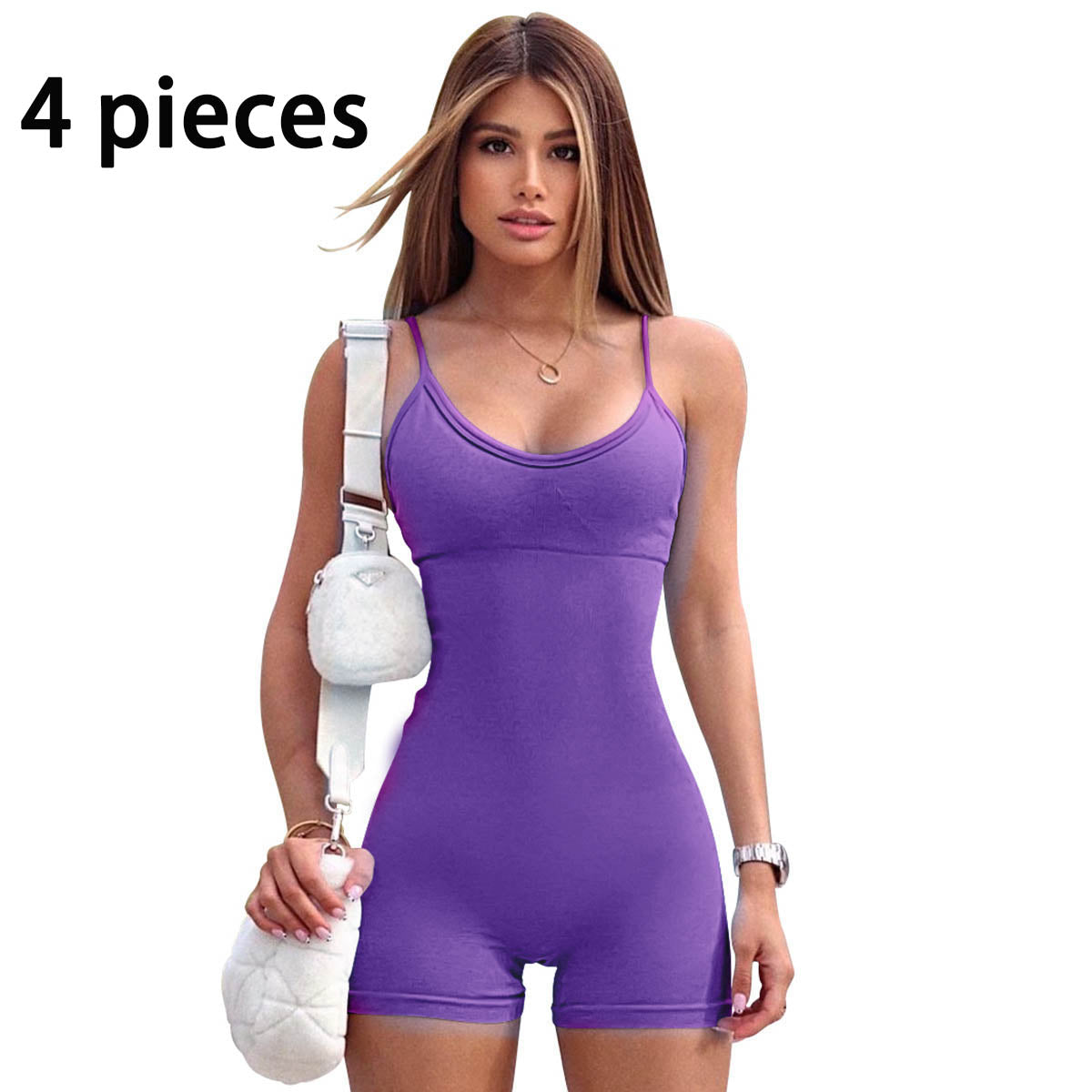 Tanktop-Shorts für Fitnessstudio, Yoga und Workout, Jumpsuit