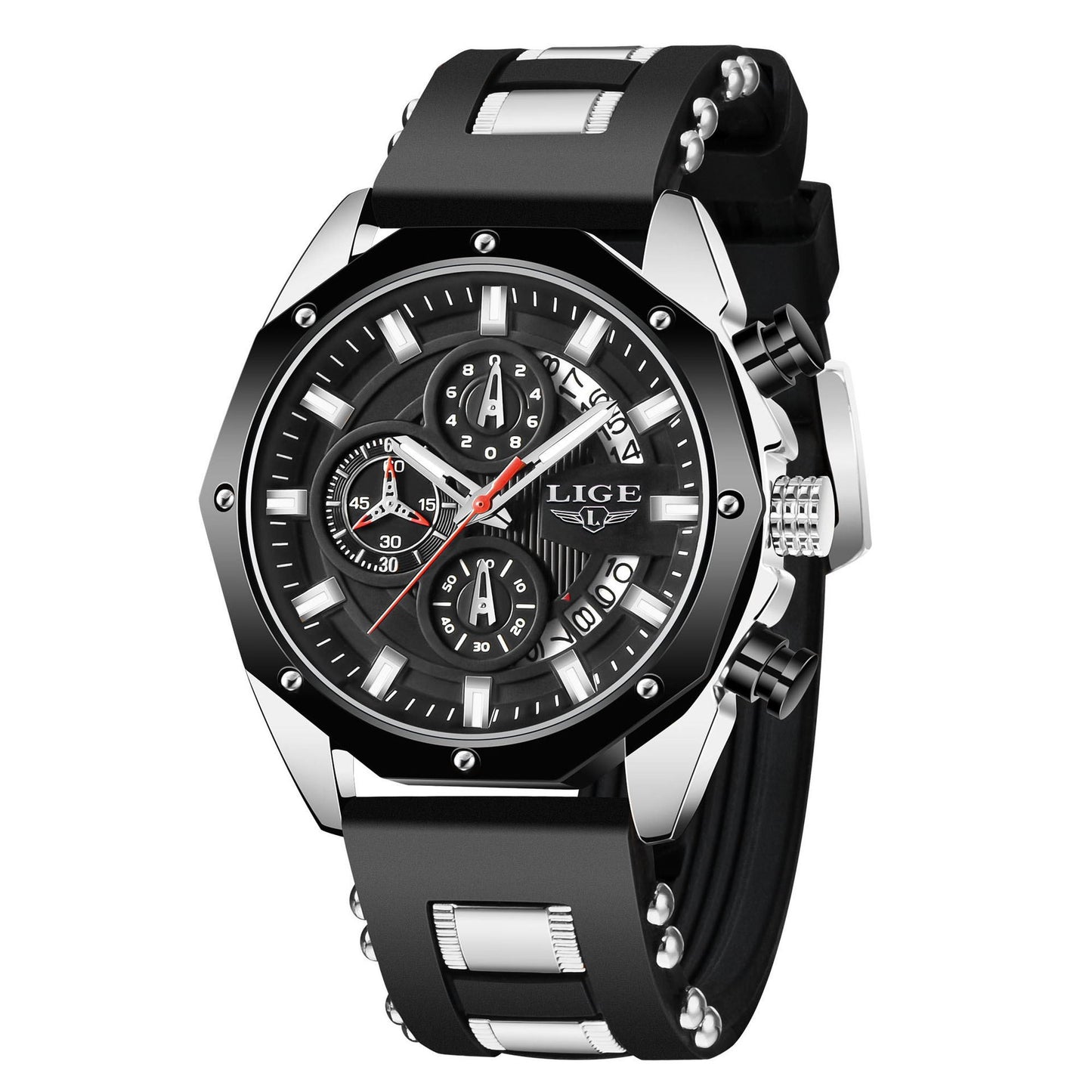 Edelstahl Datumsanzeige Chronograph Armbanduhr