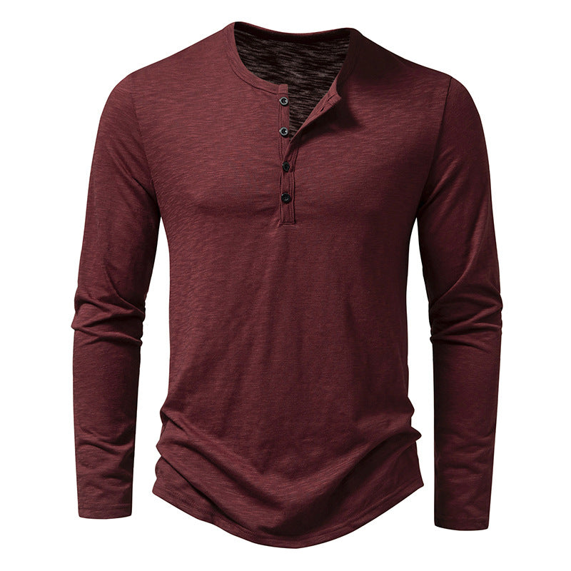 Langarm-T-Shirt mit Knopfleiste