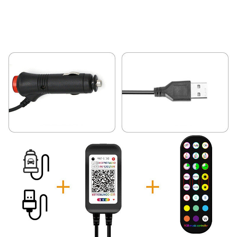 LED RGB Streifen Tasten Fernbedienung Ambientebeleuchtung 4er-Set