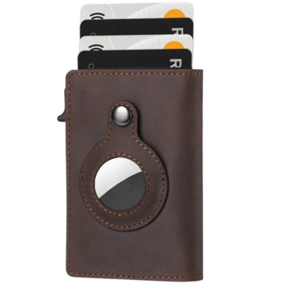 Multifunktionales RFID-Schutz-Diebstahlsichere Kartenetui-Tasche AirTag Leder-Geldbörsen-Set