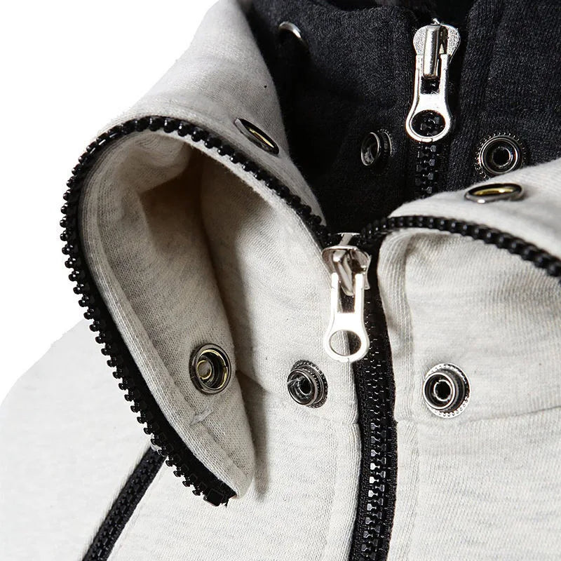 Reißverschluss Slim Fit Kapuzen-Sweatshirtjacke