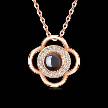 Geschenkbox Metallrose Halskette Schmuckset