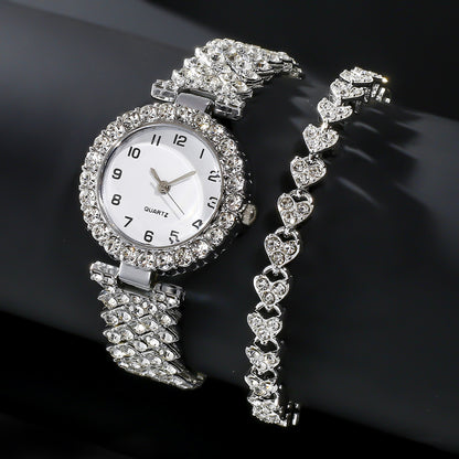 2-piece luxury set quartz bracelet women's wristwatch