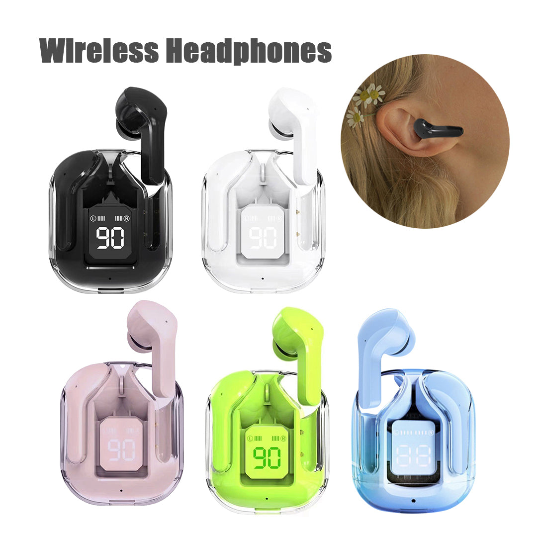 New transparent mini Bluetooth headset with digital display, ENC noise cancellation, wireless sports and music playback