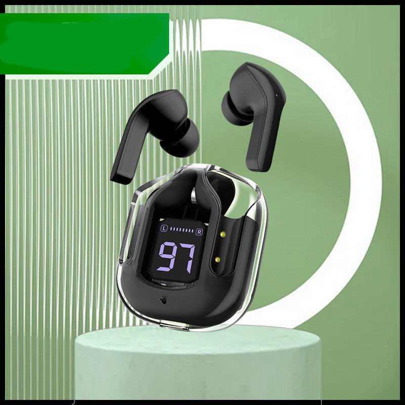 New transparent mini Bluetooth headset with digital display, ENC noise cancellation, wireless sports and music playback