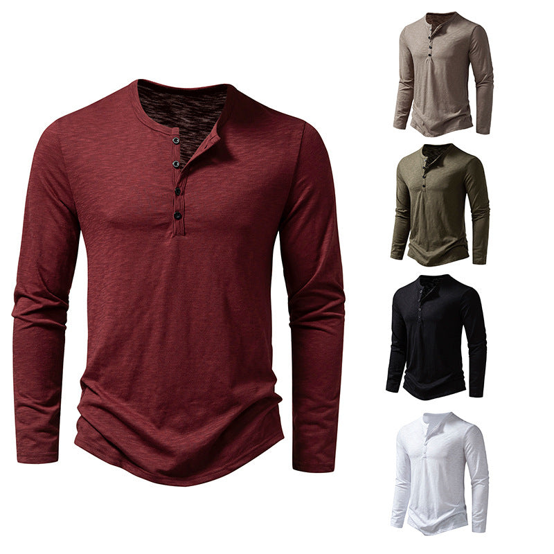 Langarm-T-Shirt mit Knopfleiste