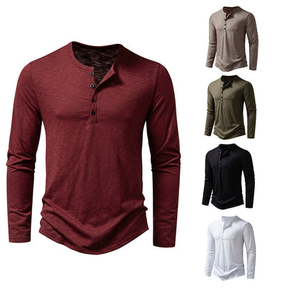 Langarm-T-Shirt mit Knopfleiste