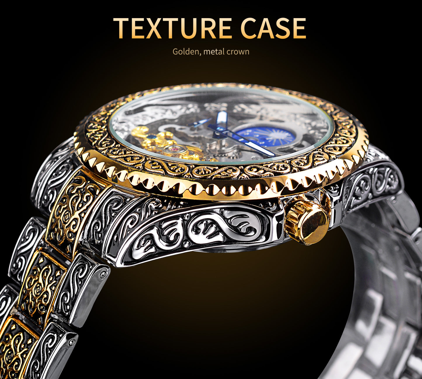 Forsining Skelett Tourbillon Mechanische Armbanduhr