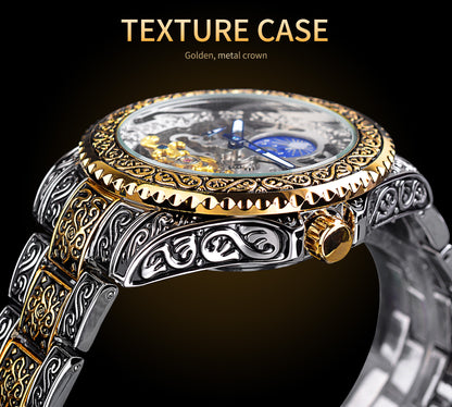 Forsining Skelett Tourbillon Mechanische Armbanduhr