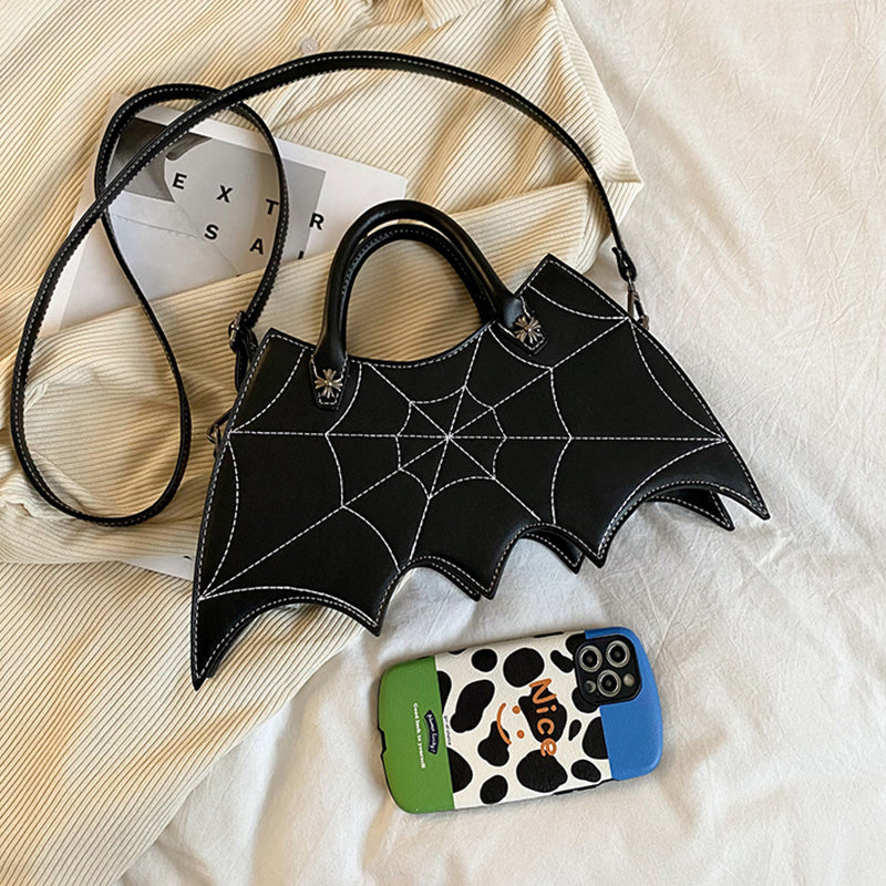 Halloween Spinnennetzform Batgirl Motiv Schultertasche