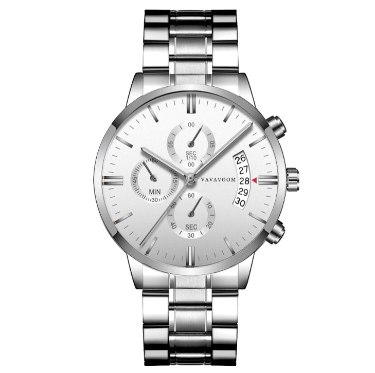 Edelstahl Business Quarz Armbanduhr