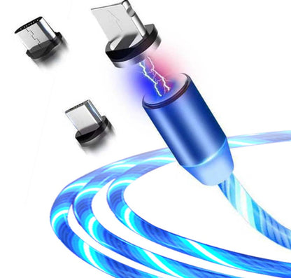 Compatible with Apple, Flowing Light Magnetic Streamer data cable for iPhone and Android Type C