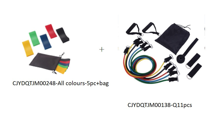 5 resistance levels of elastic bands for yoga training