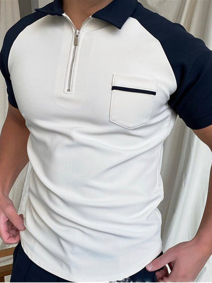 Einfarbiges Kurzarm-Poloshirt der Marke