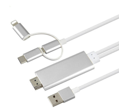 USB-C to HDMI Three-in-One Mobile Phone Projection Cable