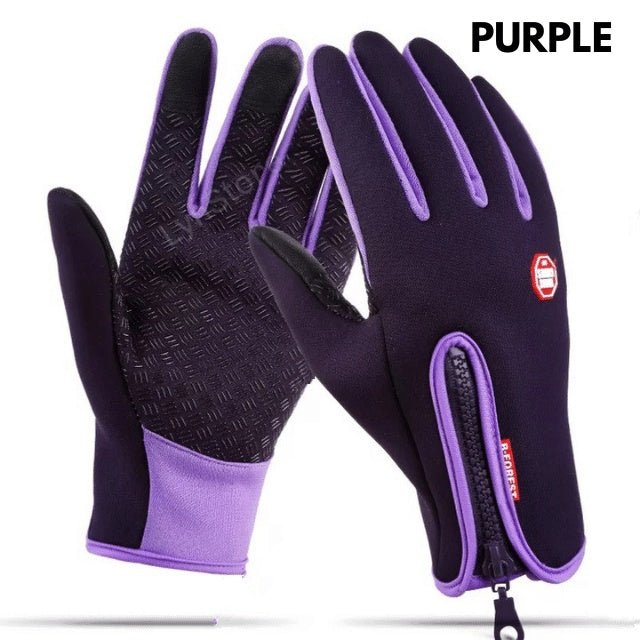 Winter gloves with touchscreen function, waterproof sports gloves for motorcycling and sliding with fleece lining