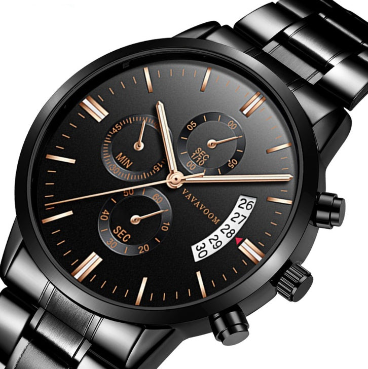 Edelstahl Business Quarz Armbanduhr