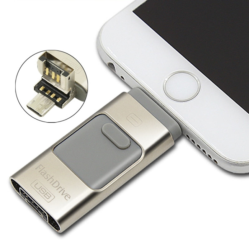 Three-in-one OTG USB stick for computers and mobile phones