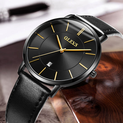 Leder Quarz Armbanduhr