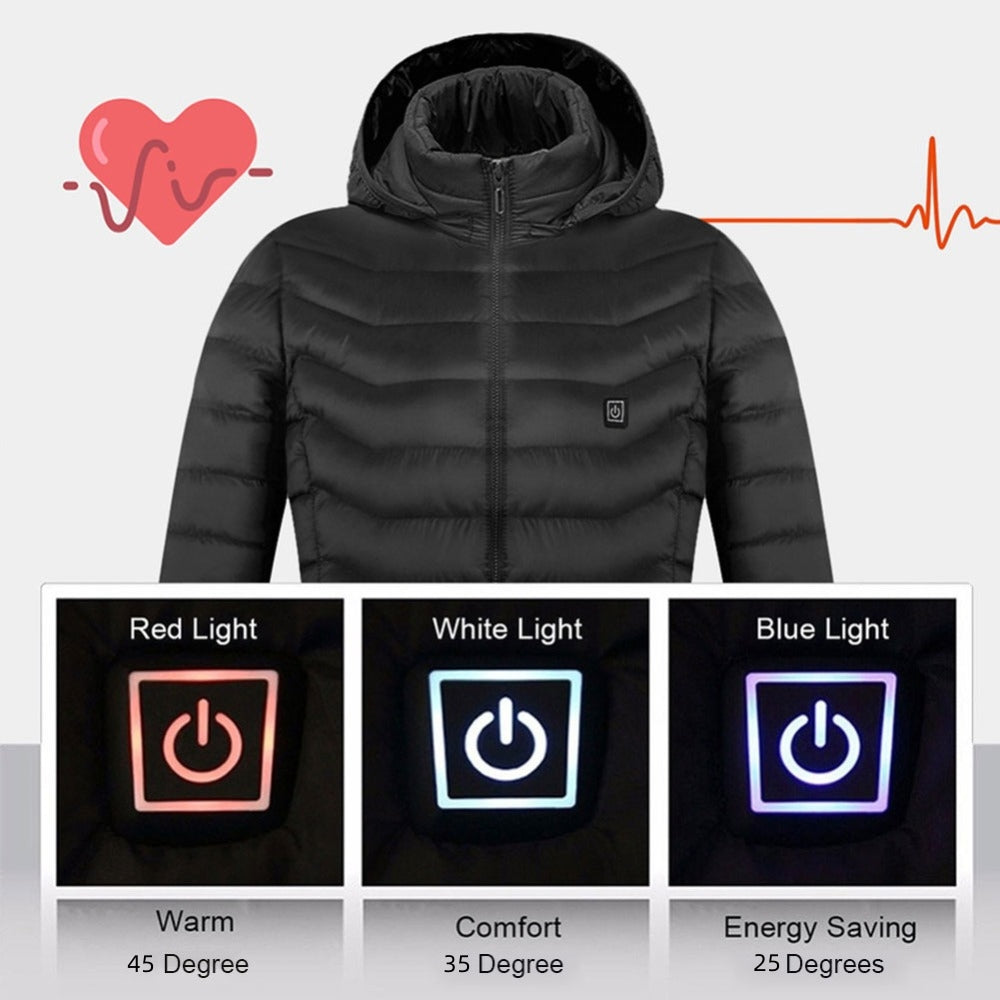 Beheizbare USB Elektro Baumwolle Reißverschluss Jacke