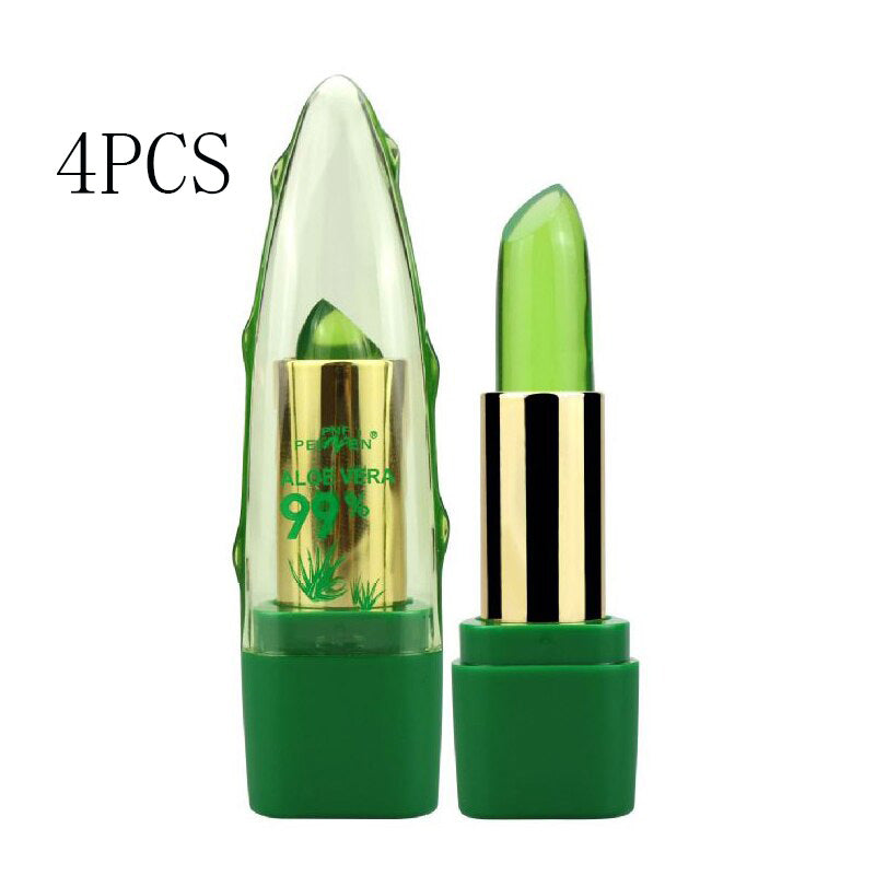 Aloe-Vera-Gel, farbverändernder Lippenstift, Gloss, Feuchtigkeitscreme, Anti-Austrocknungs-Lippenbalsam mit feiner Körnung
