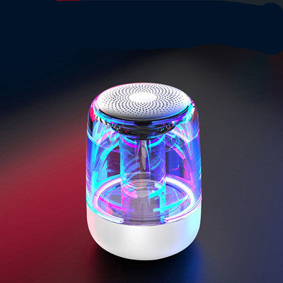 Portable Bluetooth speaker, wireless column speaker with powerful bass, radio and color-changing LED lighting