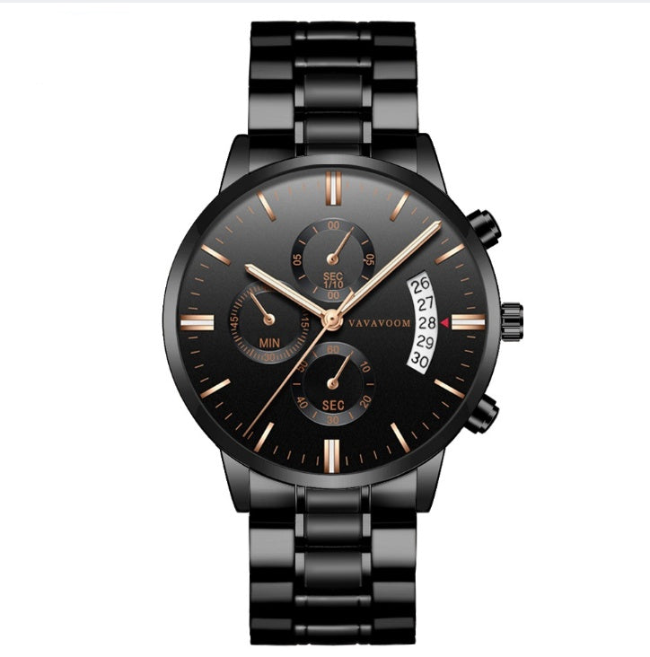 Edelstahl Business Quarz Armbanduhr