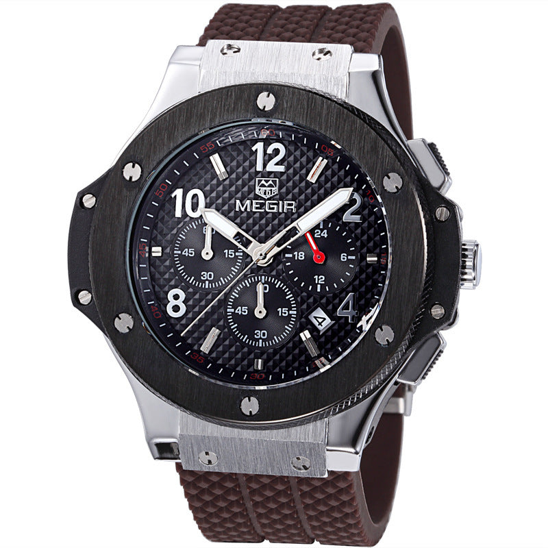 Luxus-Quarz-Chronograph-Armbanduhr
