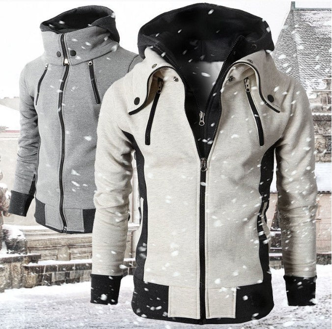 Reißverschluss Slim Fit Kapuzen-Sweatshirtjacke