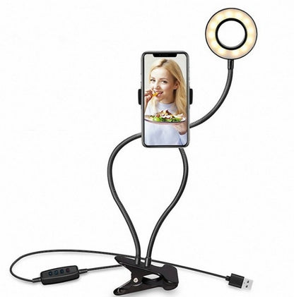 LED-Selfie-Ringlicht für Live-Make-up, verstellbar, mit 8 cm Stativ