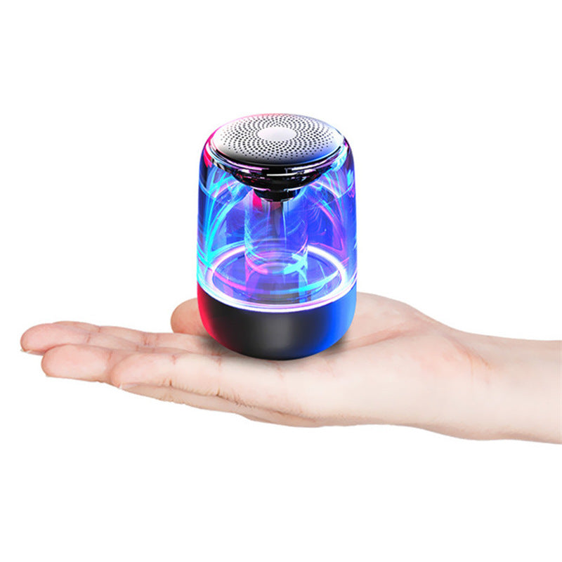 Portable Bluetooth speaker, wireless column speaker with powerful bass, radio and color-changing LED lighting