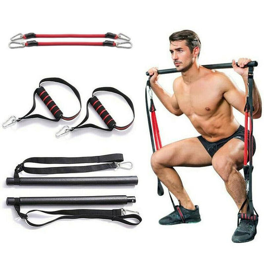 Pilates bar set with resistance bands, portable home fitness equipment, Perfect Stretched Fusion training bar and bands