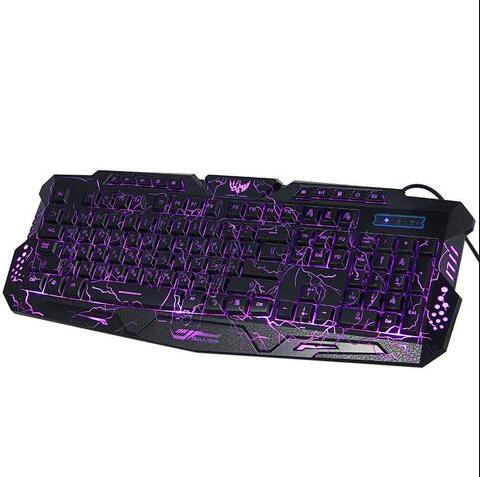 Crack-Tastatur 3-Farbige USB-LED-Gaming-Tastatur